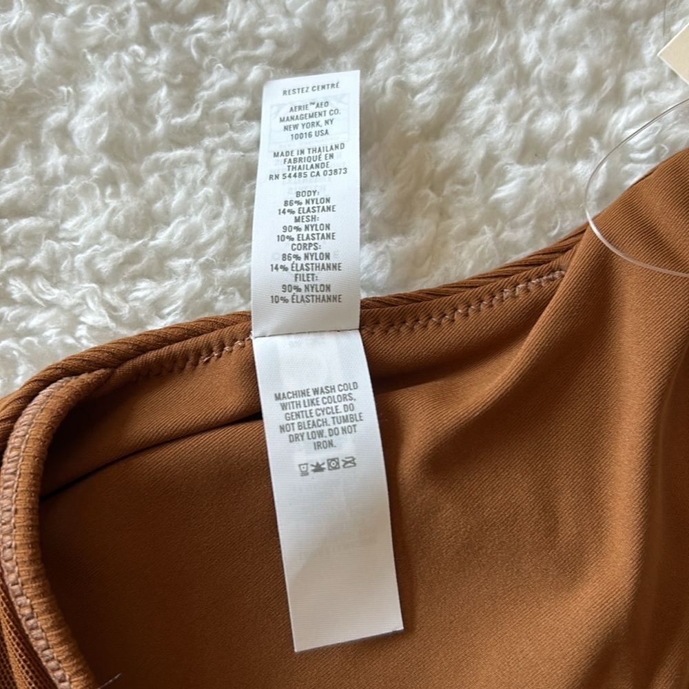 Aerie Goals Offline Medium Support Bra Brown Medium NWT - Picture 6 of 6